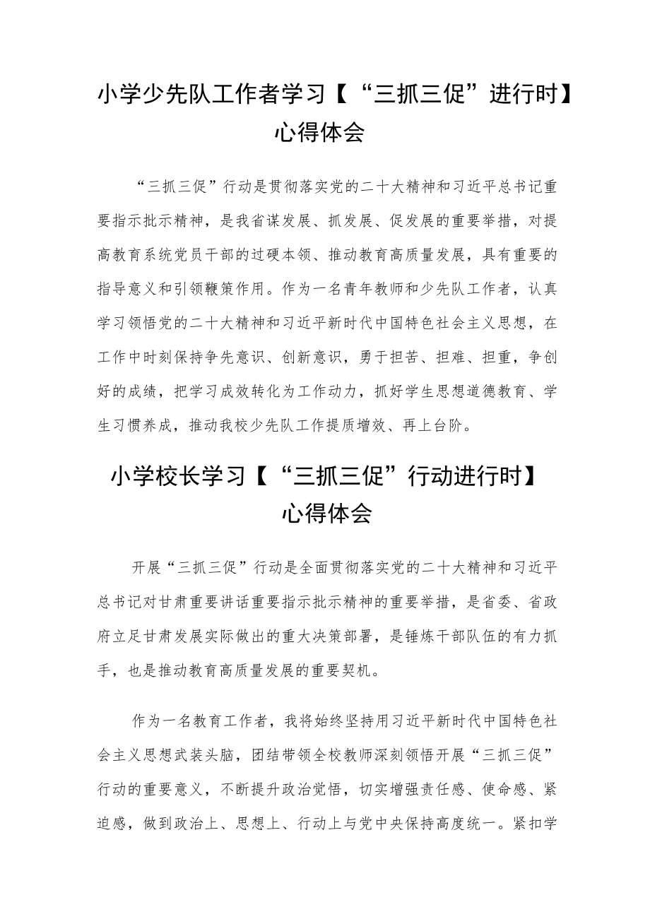 （共三篇）小学校长三抓三促行动心得体会.docx_第2页