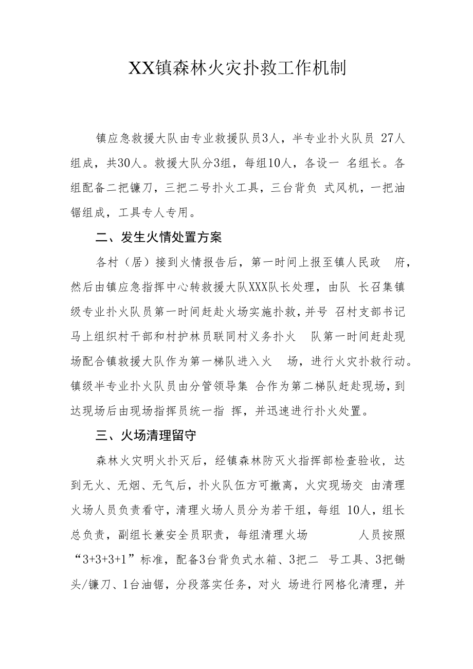 XX镇森林火灾扑救工作机制.docx_第1页