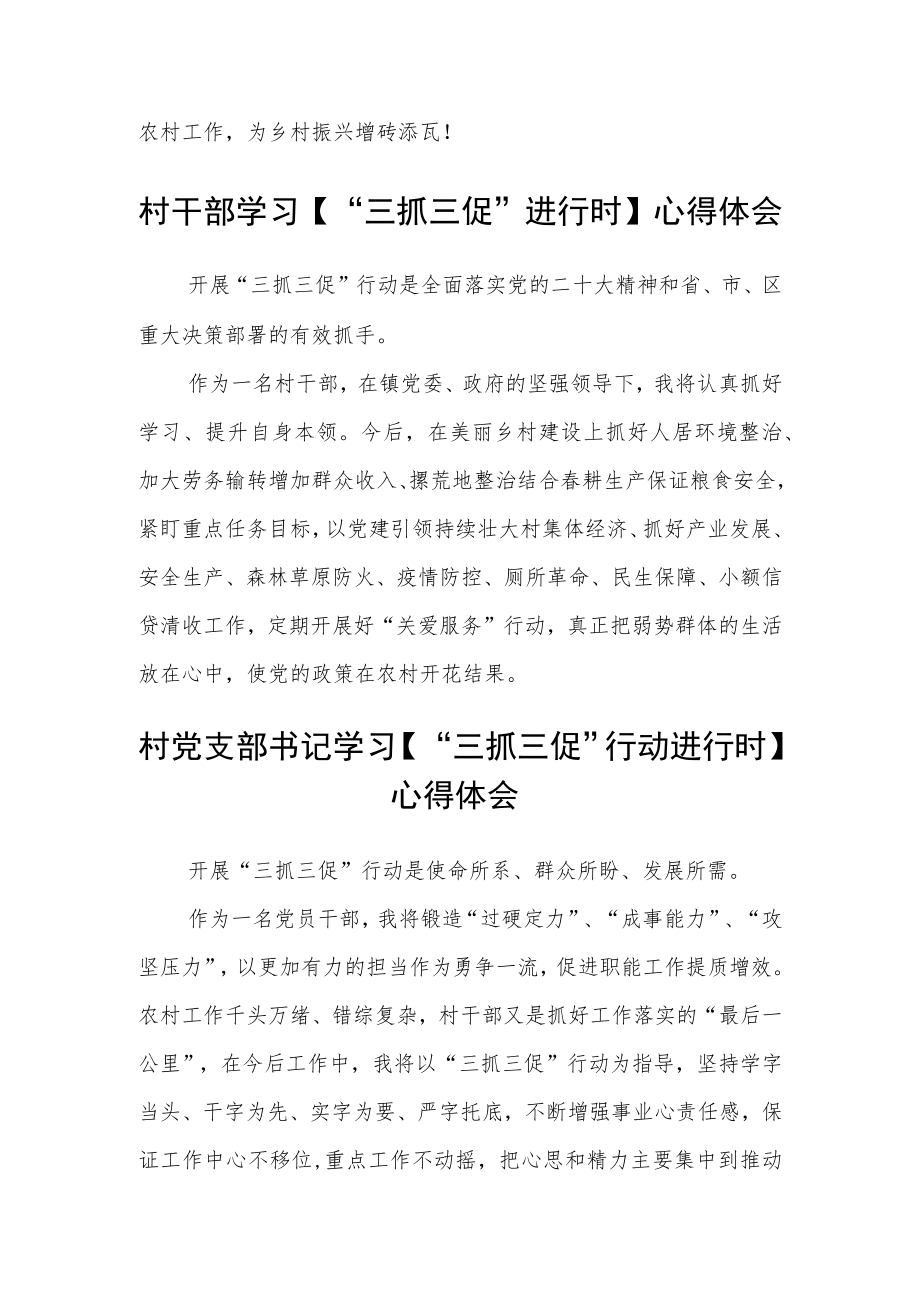 村干部学习【“三抓三促”进行时】心得体会范本 (4篇).docx_第3页