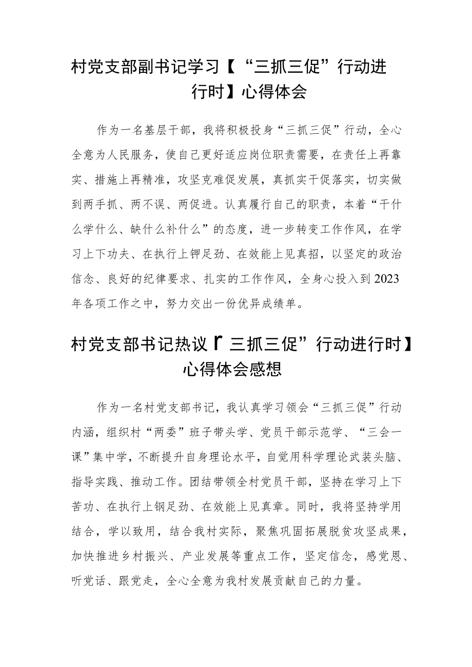 乡镇包村干部【“三抓三促”行动进行时】学习心得 (4篇).docx_第2页