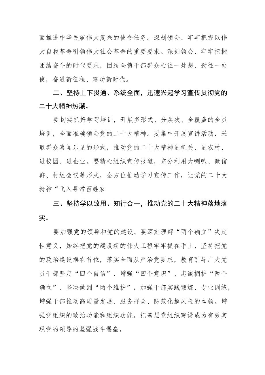 (3篇)乡镇党委书记学习宣传贯彻党的二十大精神心得体会.docx_第2页