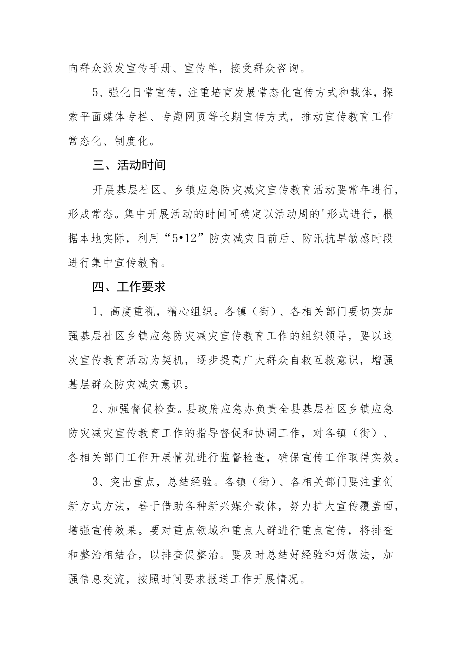 开展建设防灾减灾示范社区的活动方案.docx_第2页