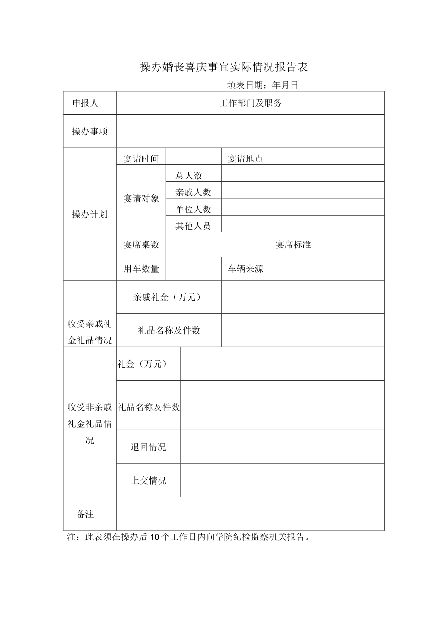 操办婚丧喜庆事宜实际情况报告表.docx_第1页