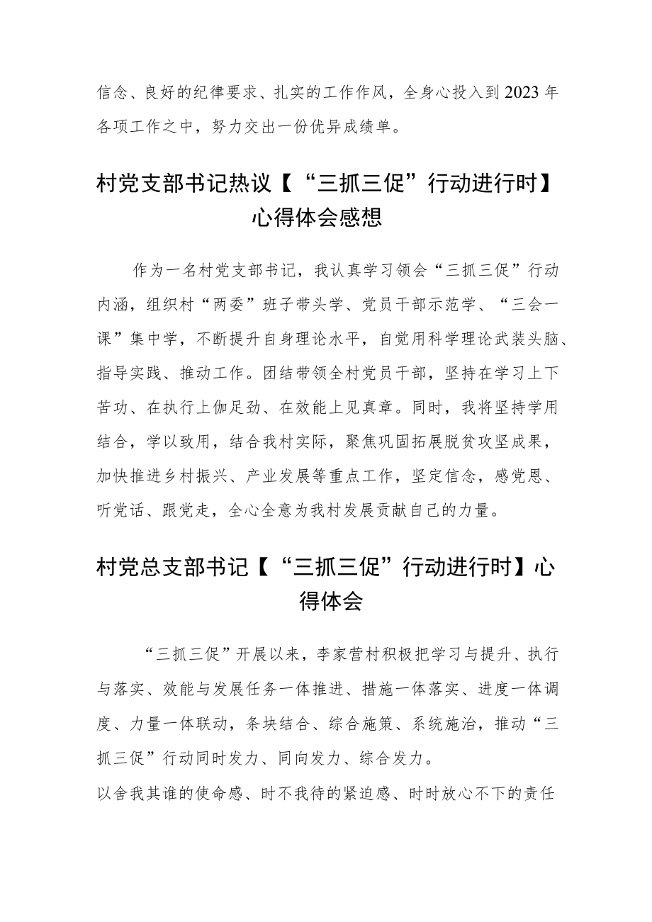 (四篇)村党支部书记学习【“三抓三促”行动进行时】心得体会感悟.docx_第2页