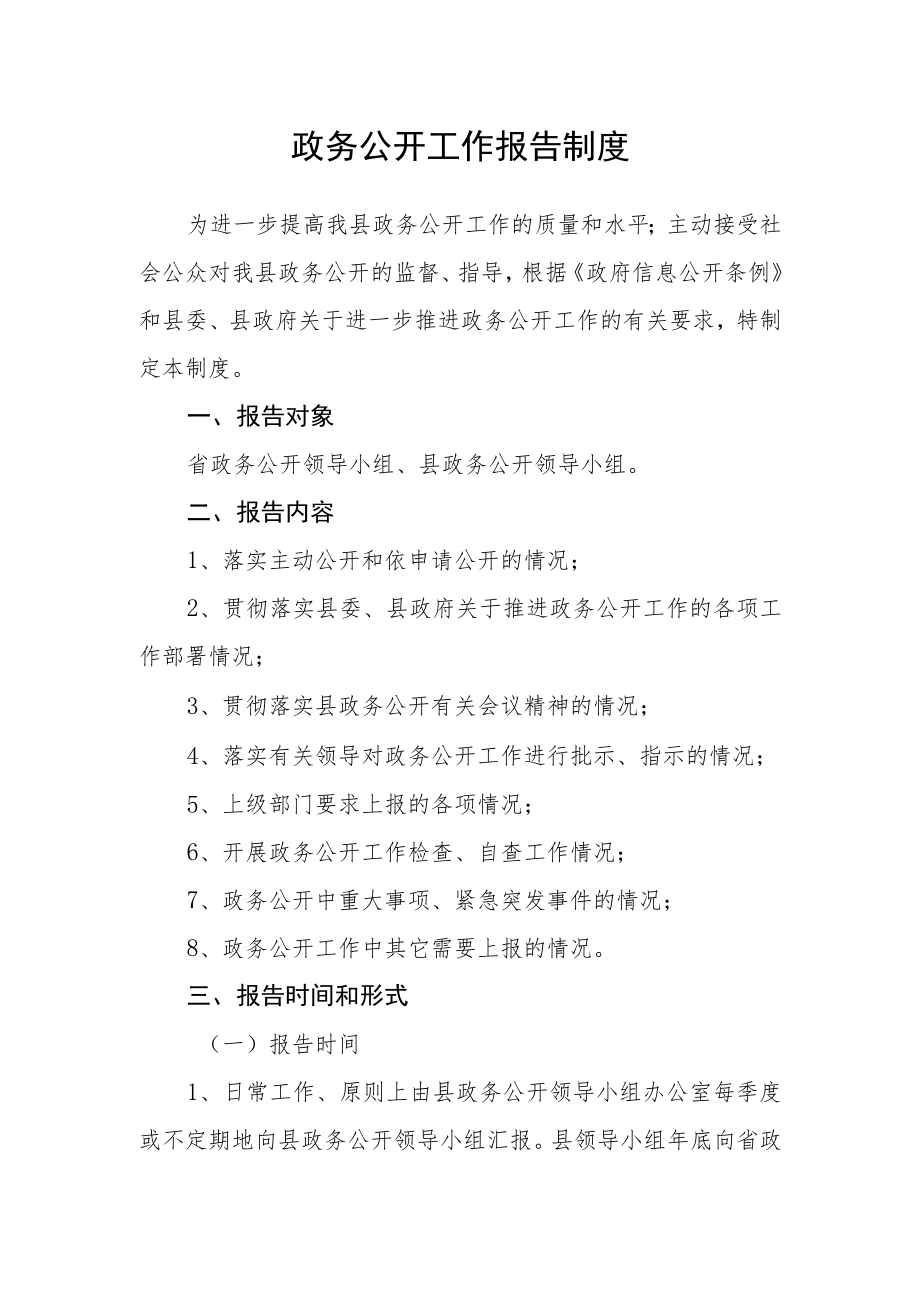 政务公开工作报告制度.docx_第1页