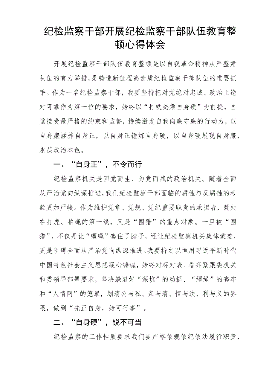 纪检监察干部关于纪检监察干部队伍教育整顿学习感悟(三篇)最新.docx_第3页