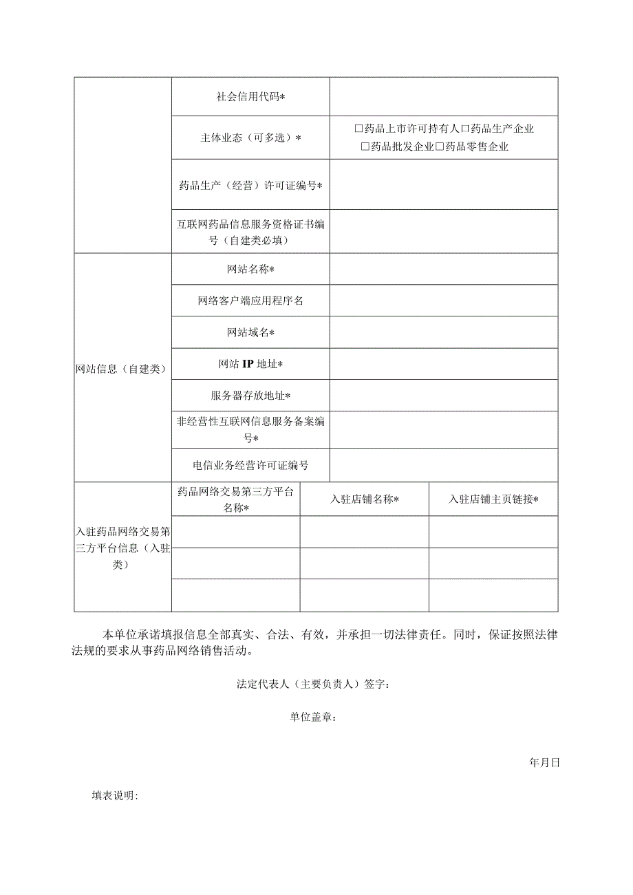 药品网络交易第三方平台备案表、药品网络销售企业报告信息表（首次）.docx_第3页