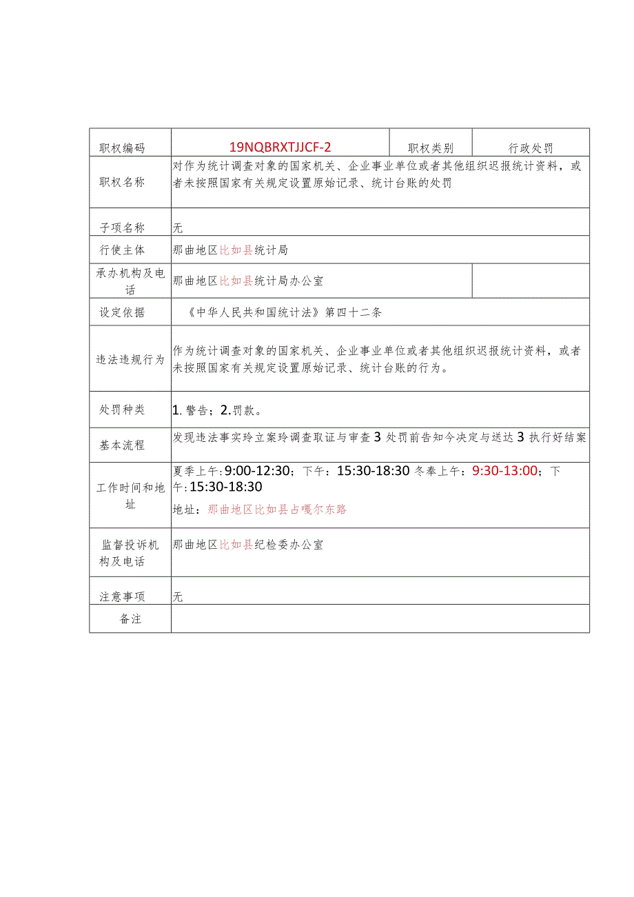 那曲地区比如县统计局行政处罚服务指南.docx_第2页