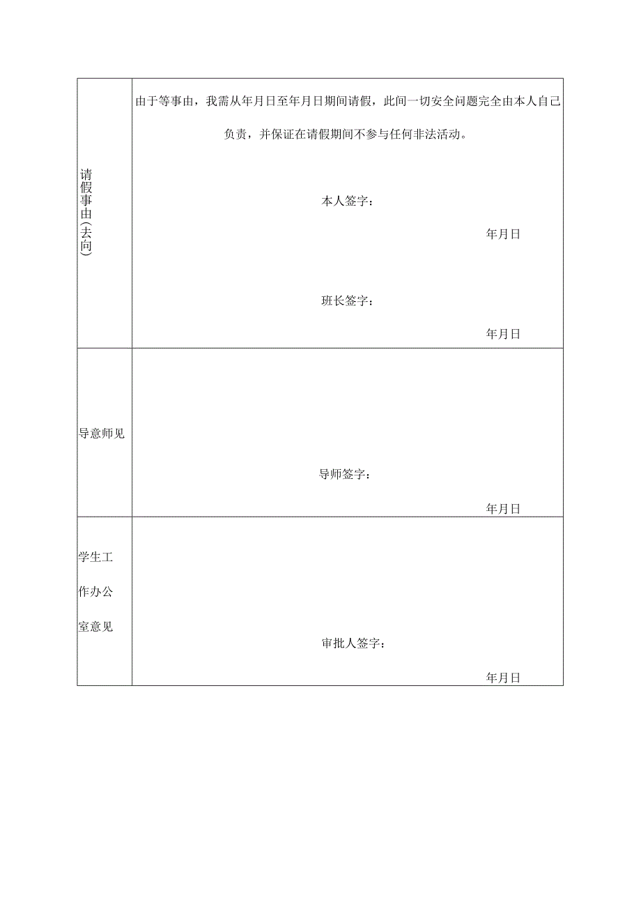 XX中医药大学研究生院学生请假申请表（表样）.docx_第3页