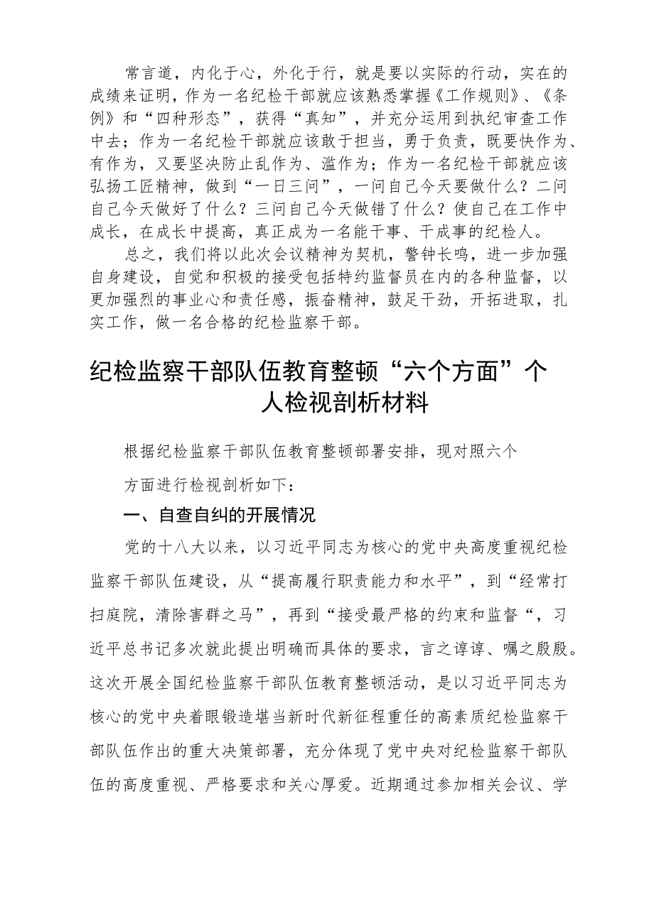 2023全国纪检监察干部队伍教育整顿活动的心得体会精选范文(3篇).docx_第2页