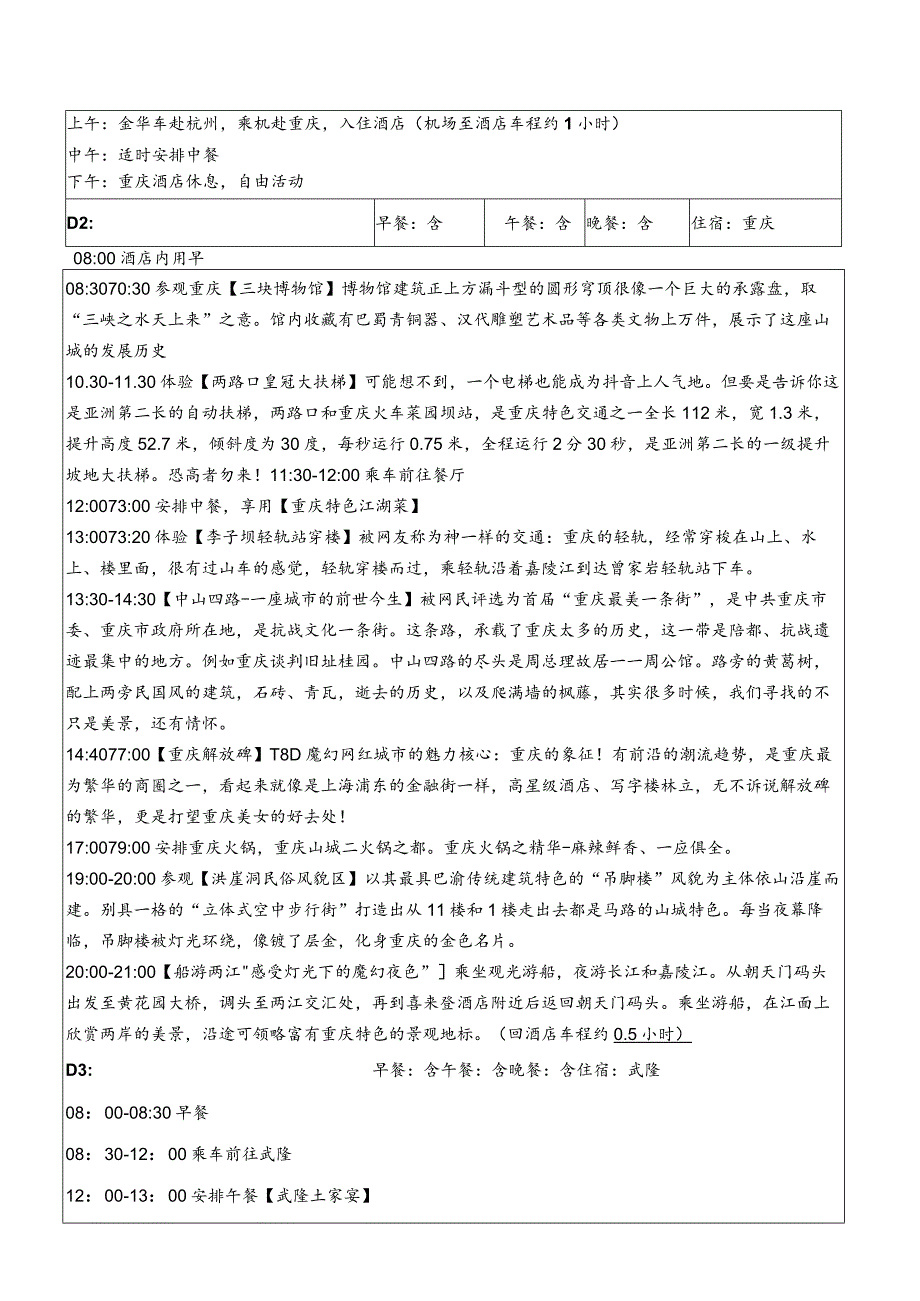 重庆、武隆五天休养方案飞机.docx_第2页