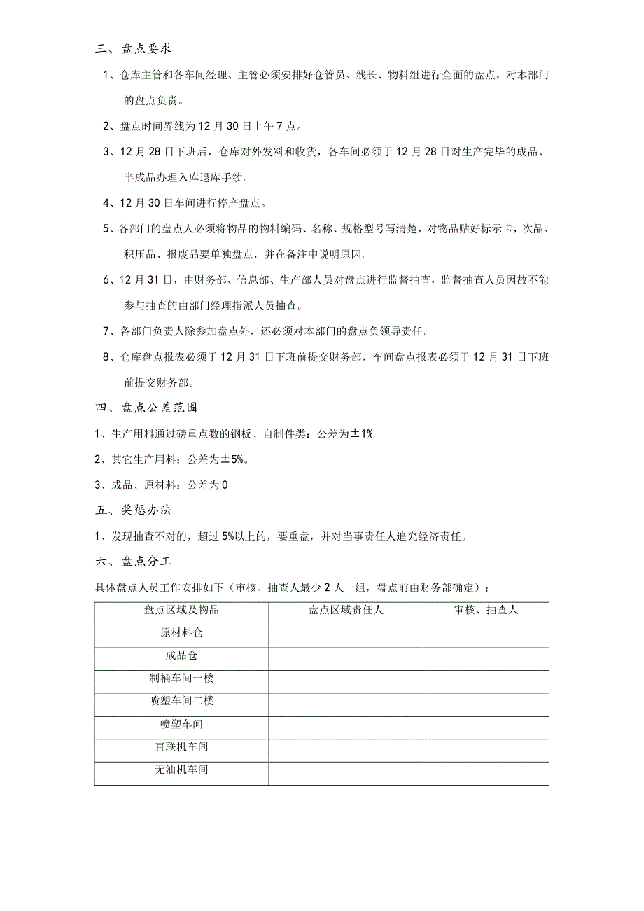 年终大盘点方案年终大盘点准备与要求盘点公差范围.docx_第2页