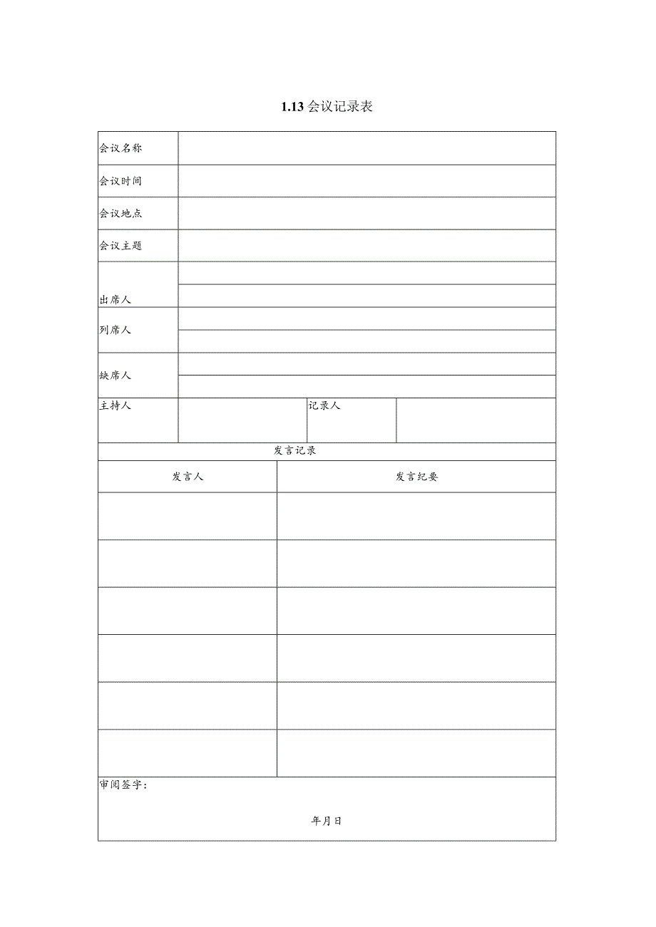 某企业会议记录表(doc 2页).docx_第1页