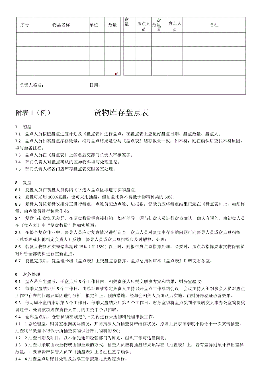 货物库存盘点作业指导书盘点的时间、方法与工作程序.docx_第2页