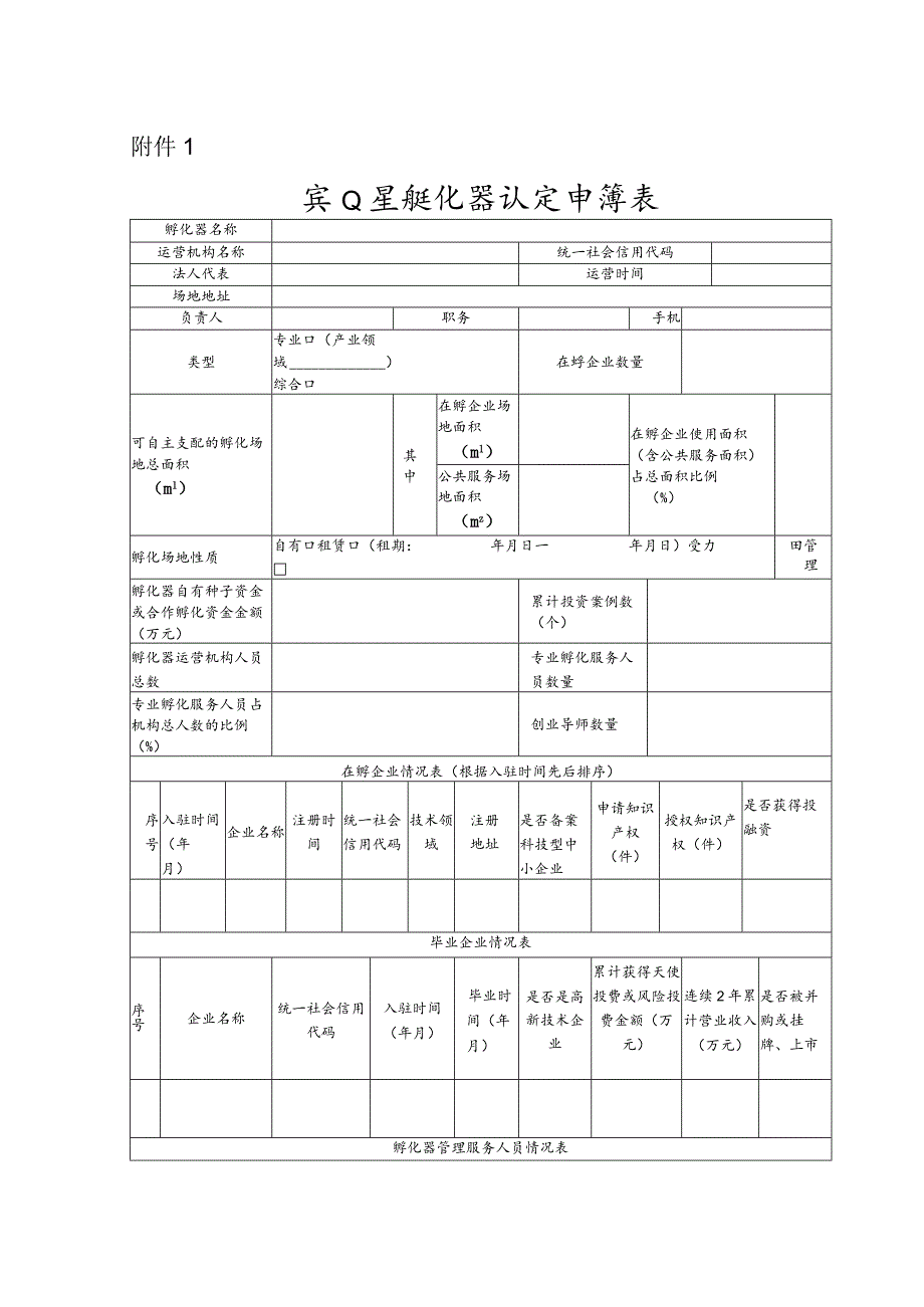 象山县孵化器认定申请表.docx_第1页