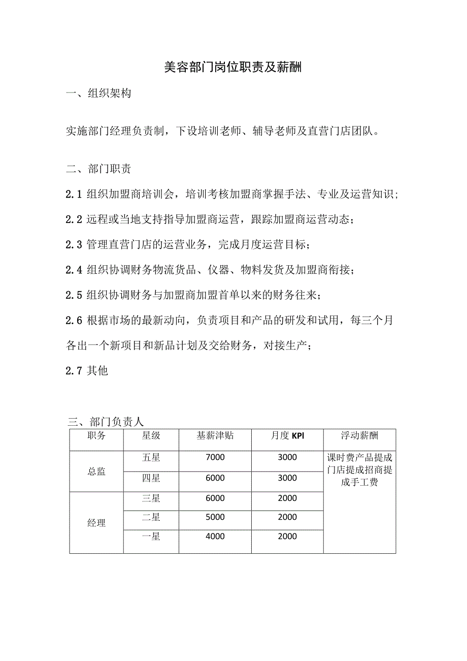 美容行业部门薪酬体系.docx_第1页