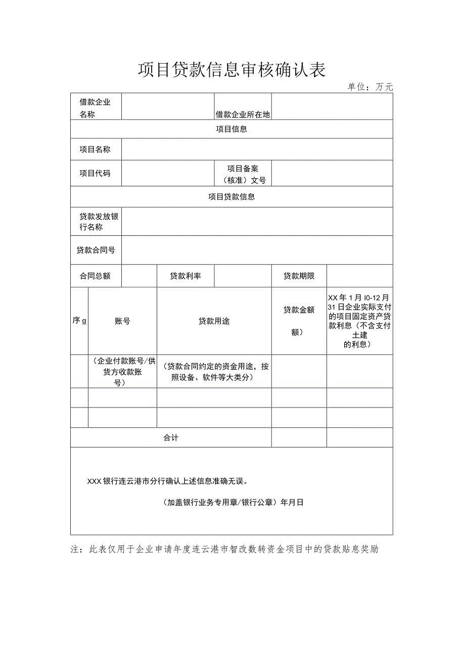 项目贷款信息审核确认表.docx_第1页