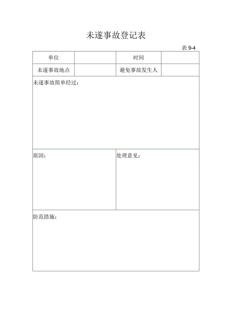 未遂事故登记表.docx_第1页