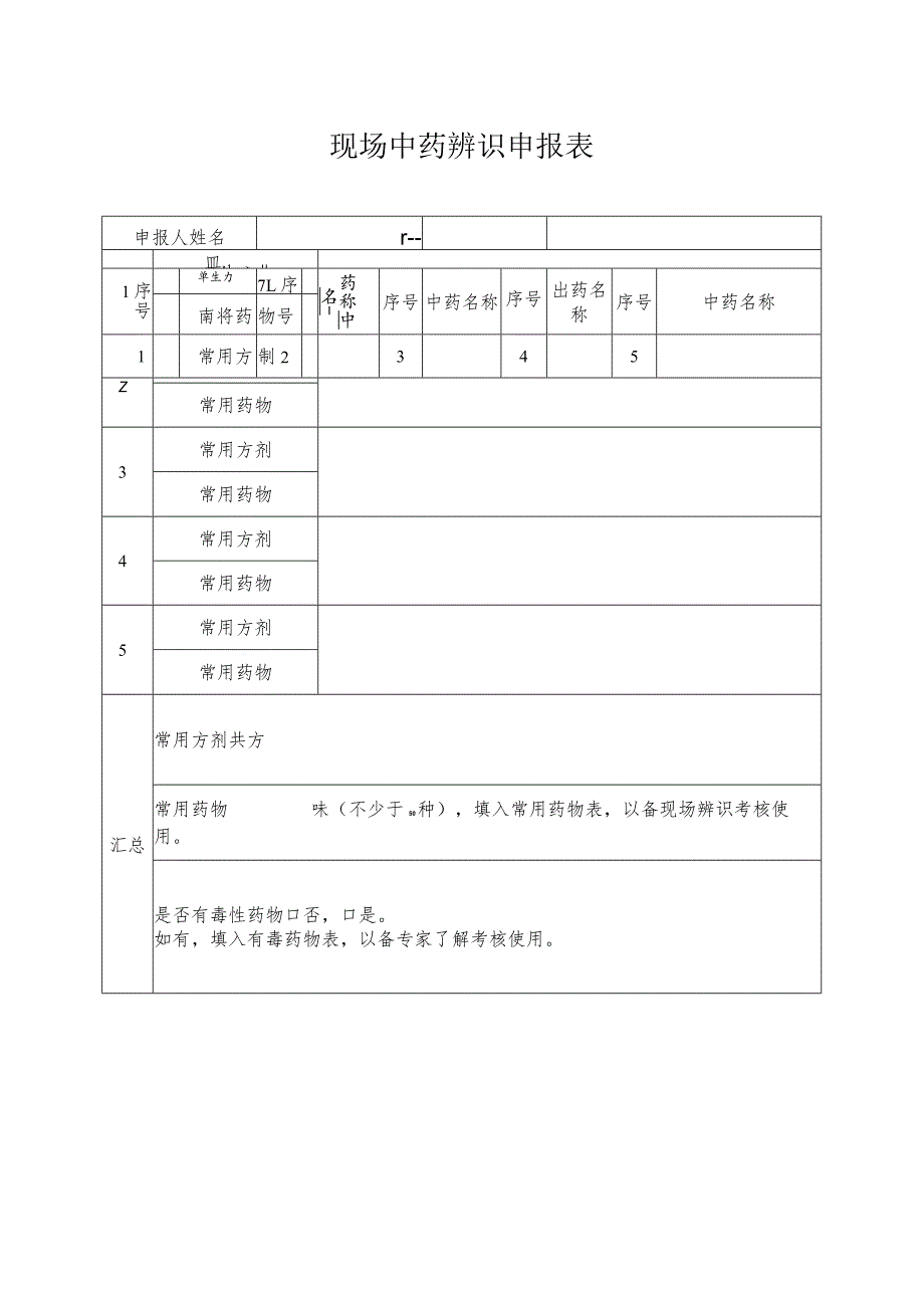 现场中药辨识申报表.docx_第1页