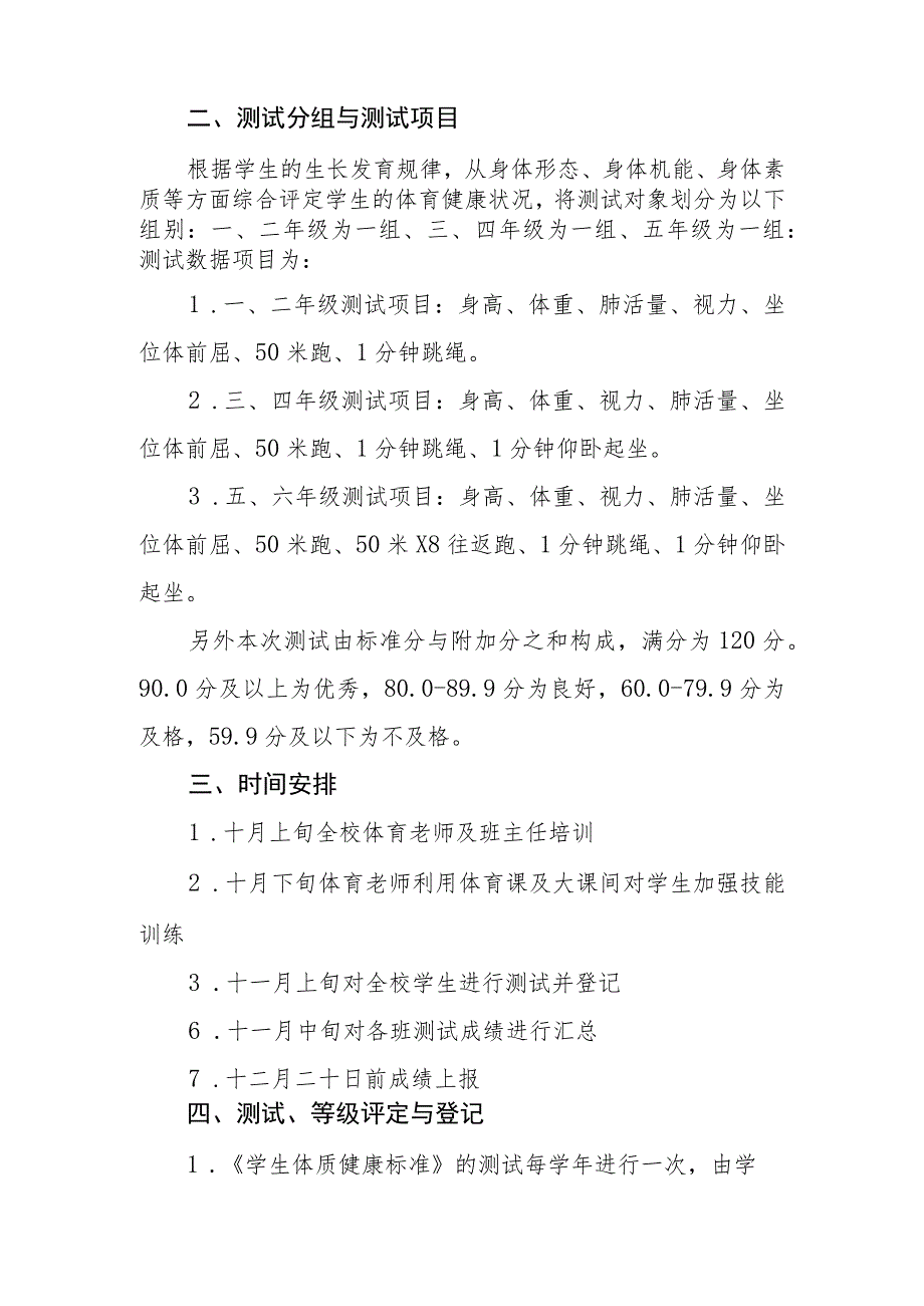 小学学生2023年体质健康检测实施方案.docx_第2页