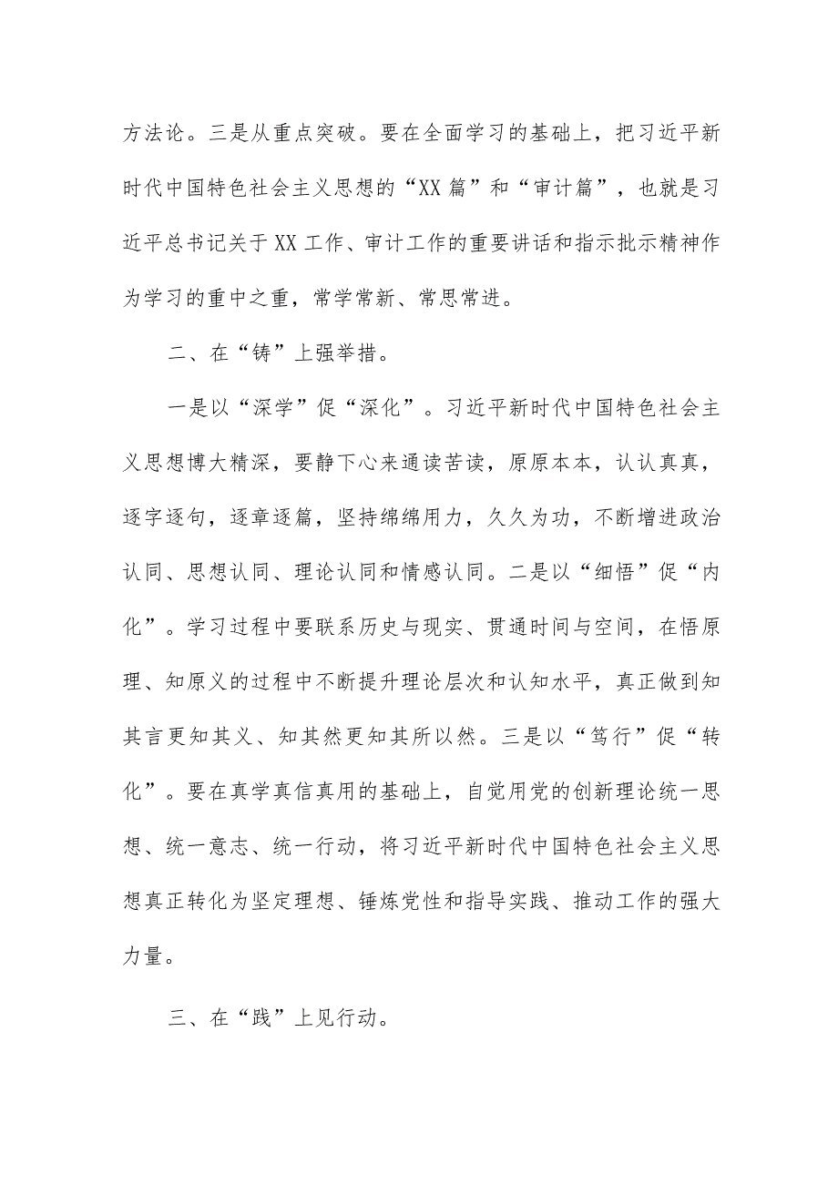 审计干部2023年主题教育读书班专题研讨交流发言心得体会.docx_第2页