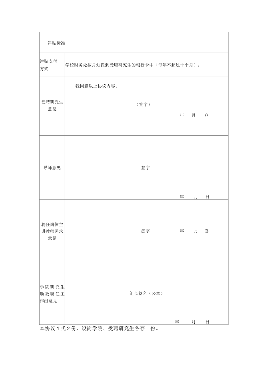 中国农业大学研究生课程助教岗位聘任审批表暨协议书.docx_第2页