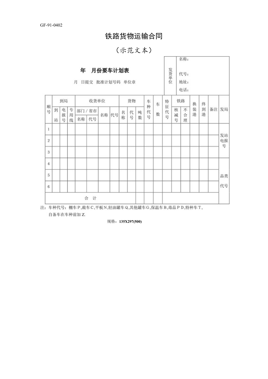 铁路货物运输合同工程文档范本.docx_第1页