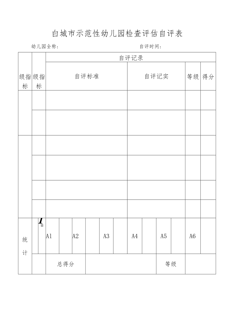 白城市示范性幼儿园检查评估自评表.docx_第1页