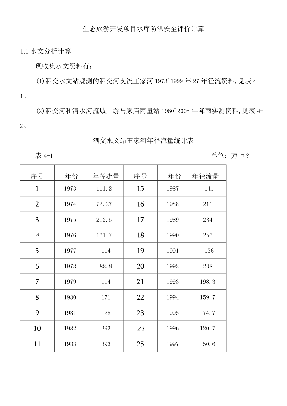 生态旅游开发项目水库防洪安全评价计算.docx_第1页