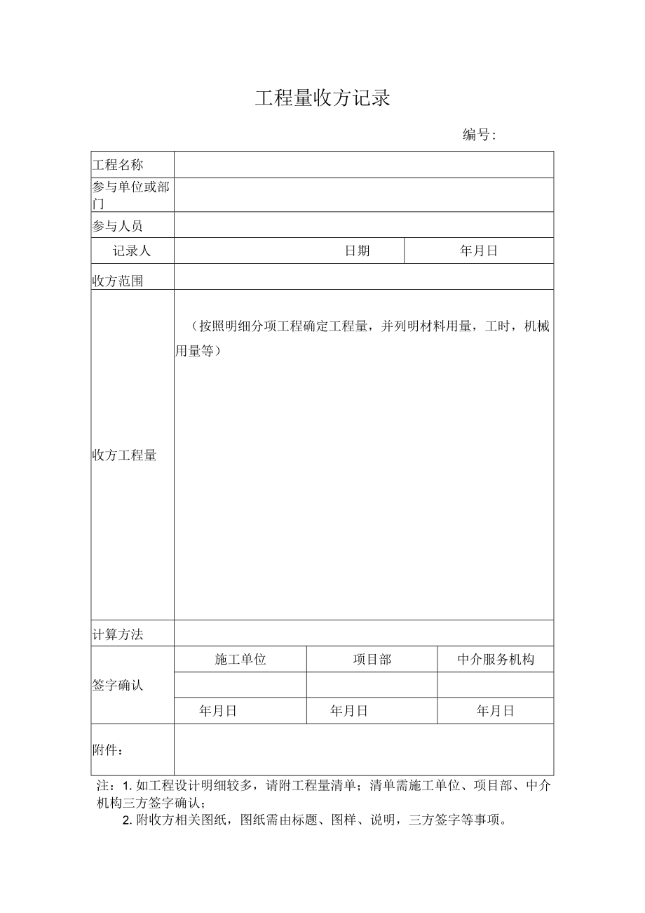 工程量收方记录.docx_第1页