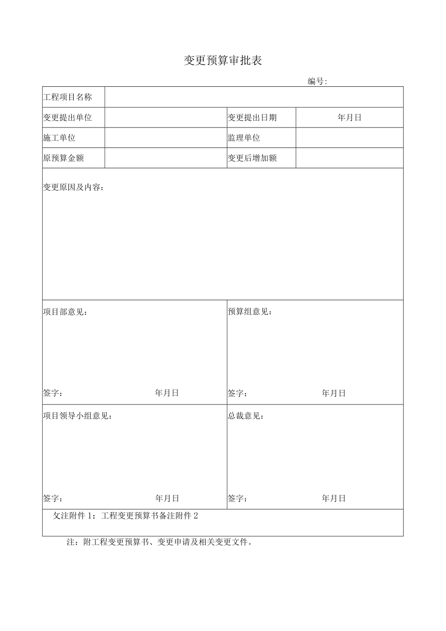 工程变更预算审批表.docx_第1页