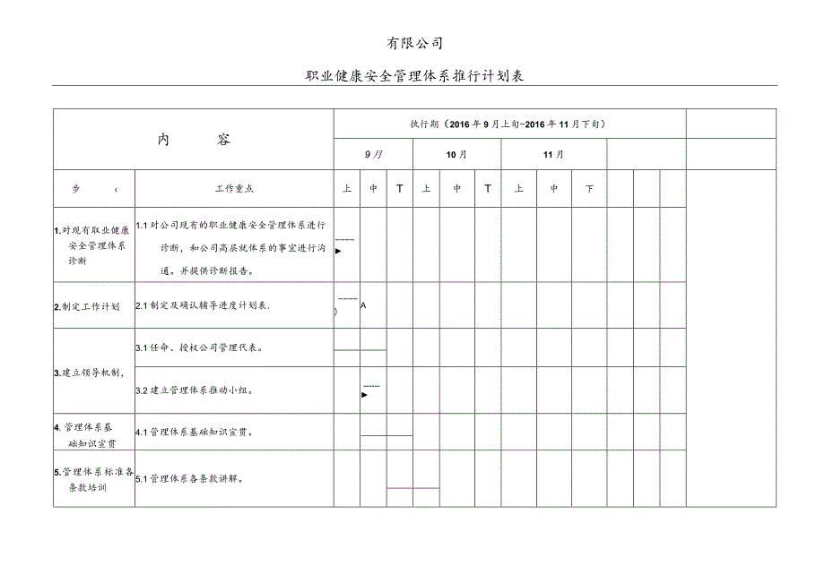 职业健康安全管理体系推行计划表.docx_第1页