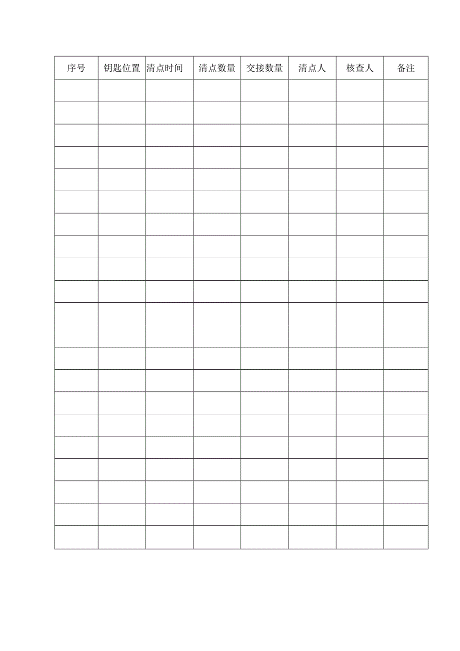 钥匙清点记录表.docx_第1页