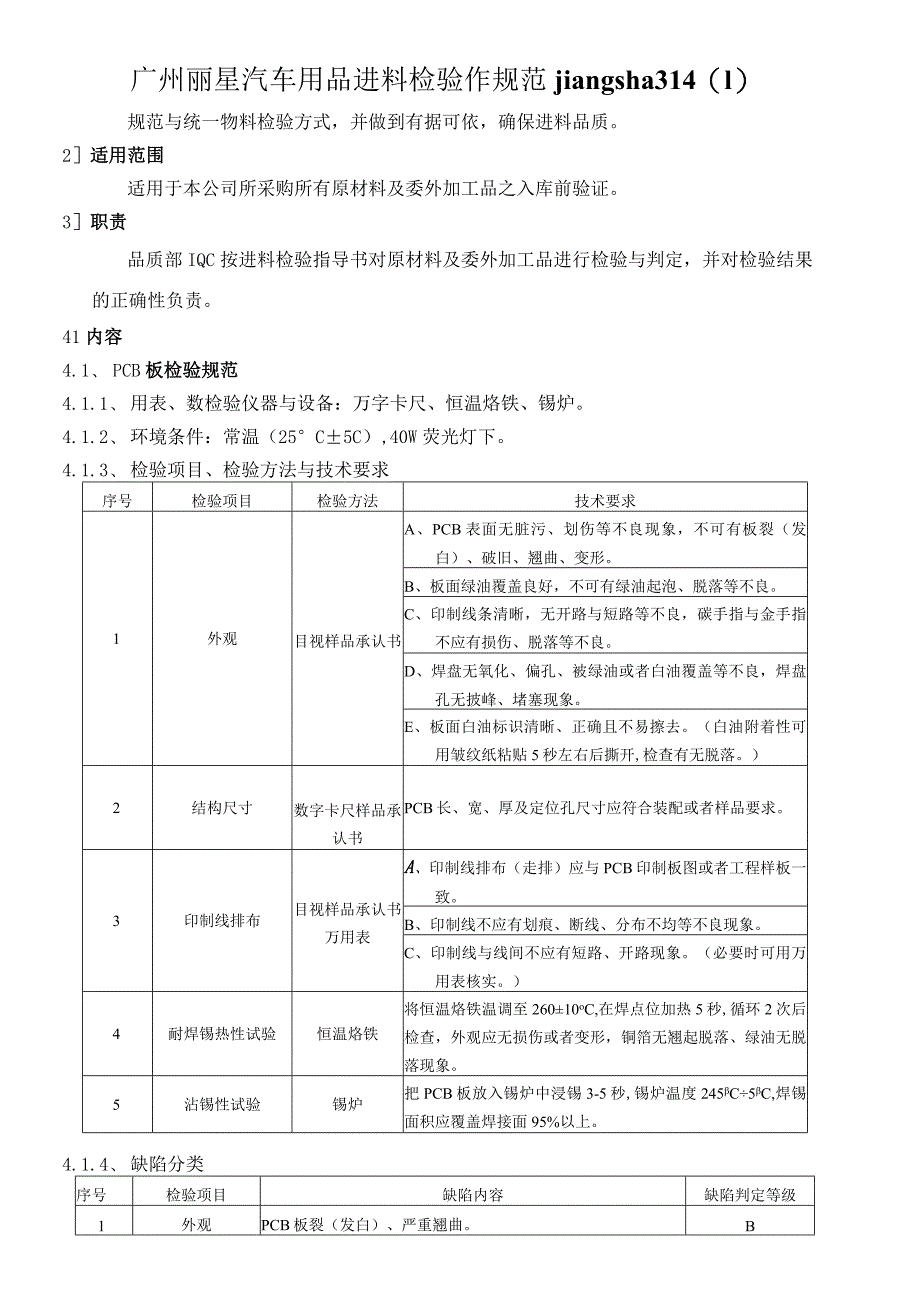 广州丽星汽车用品进料检验作规范jiangsha314.docx_第1页