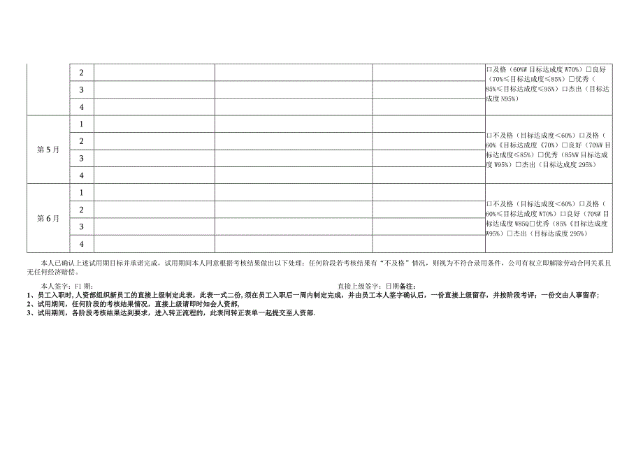 试用、见习期工作规划表（主管级以上及总部全体员工试用或晋升转正适用）.docx_第2页