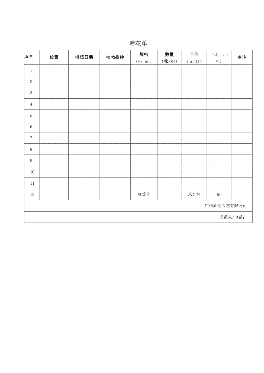 花木增减单.docx_第1页