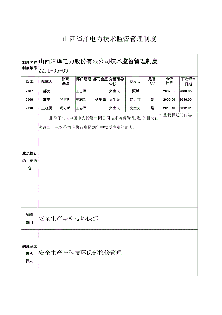 山西漳泽电力技术监督管理制度.docx_第1页