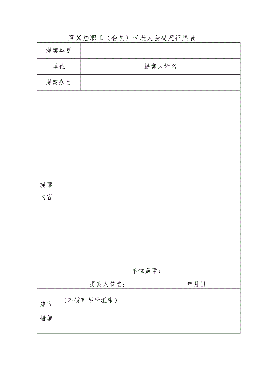 职工代表大会提案征集表.docx_第1页