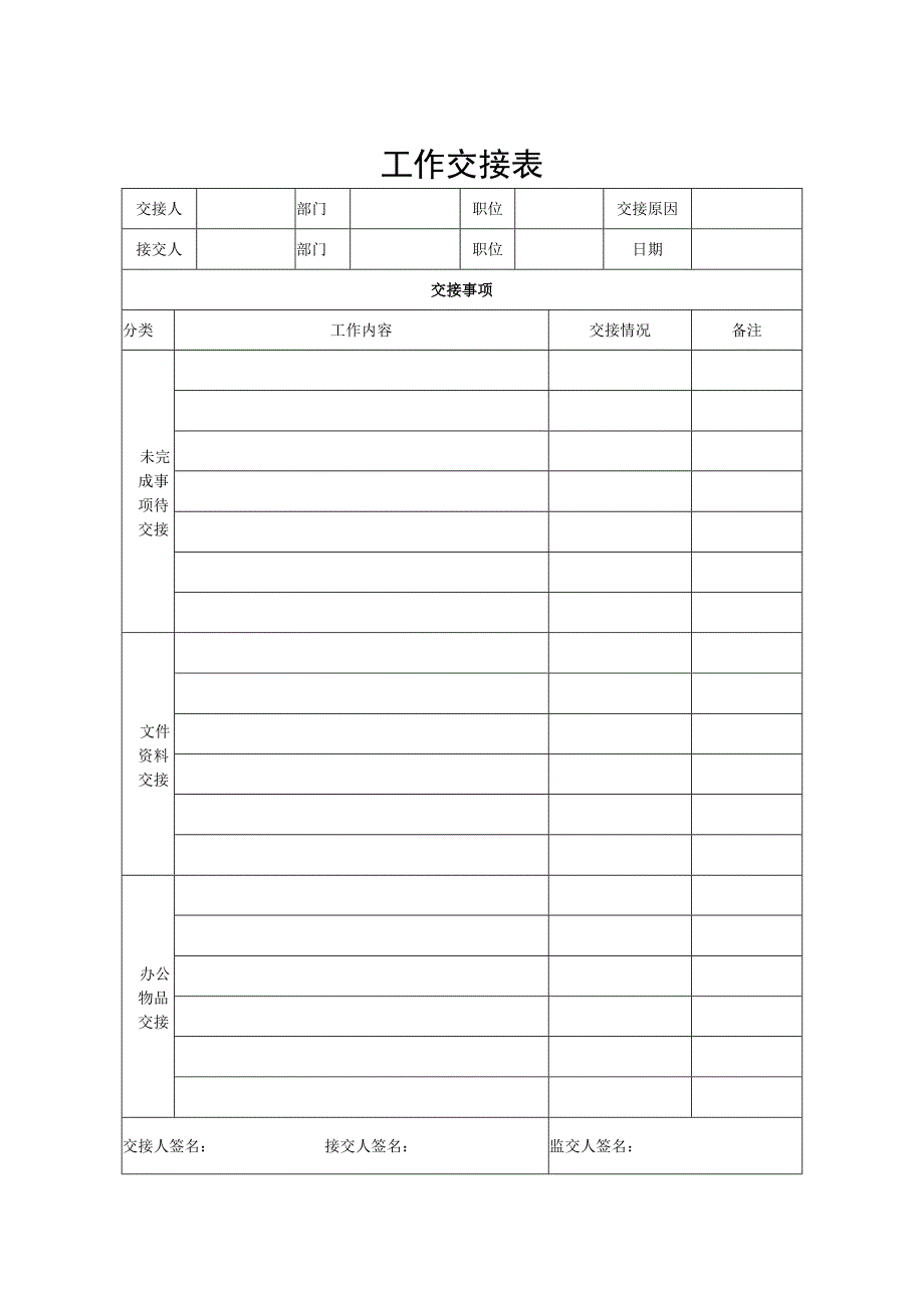 工作交接表.docx_第1页