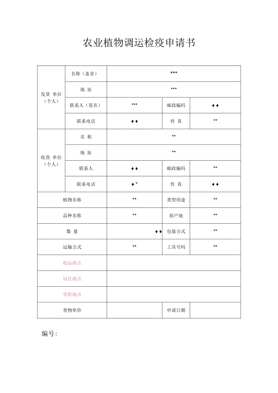 农业植物调运检疫申请书-样本.docx_第1页