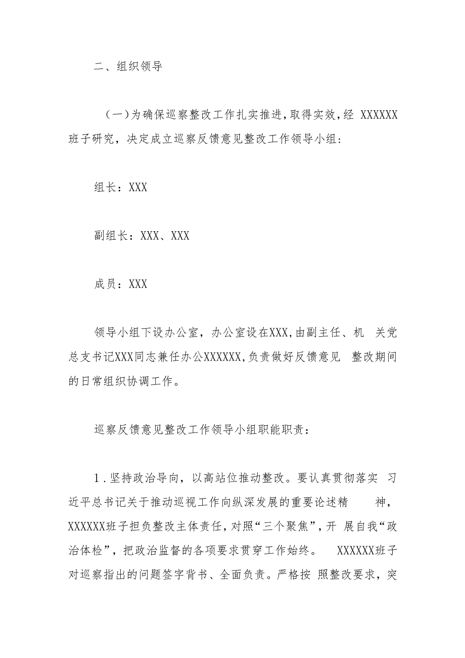 领导班子关于落实市委巡察反馈意见整改工作方案.docx_第2页