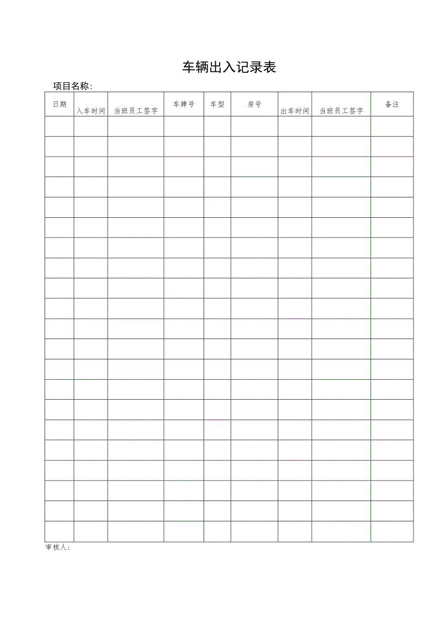 车辆出入记录表.docx_第1页