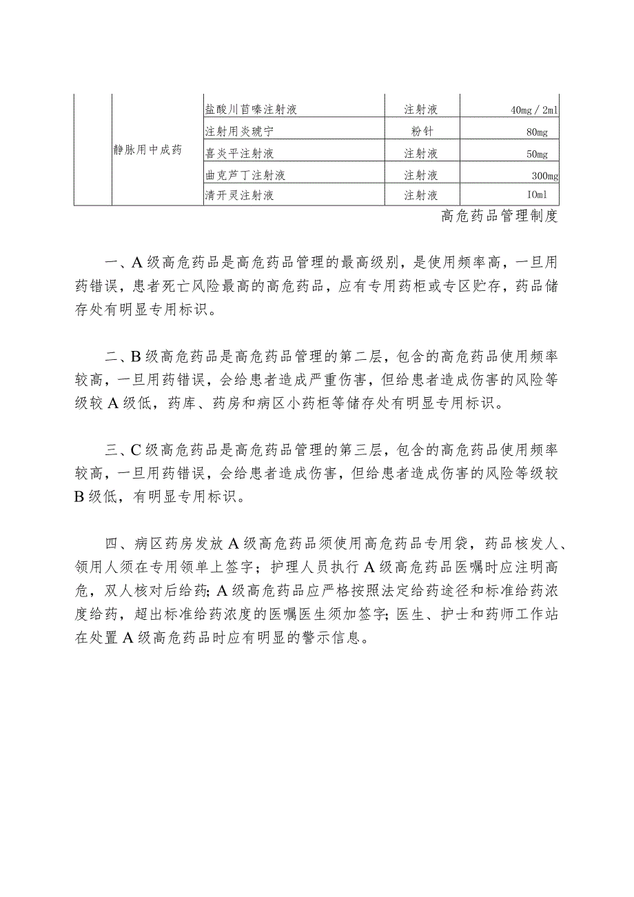 高危药品管理目录.docx_第2页