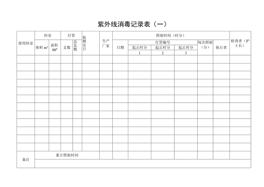 紫外线消毒记录本.docx_第1页