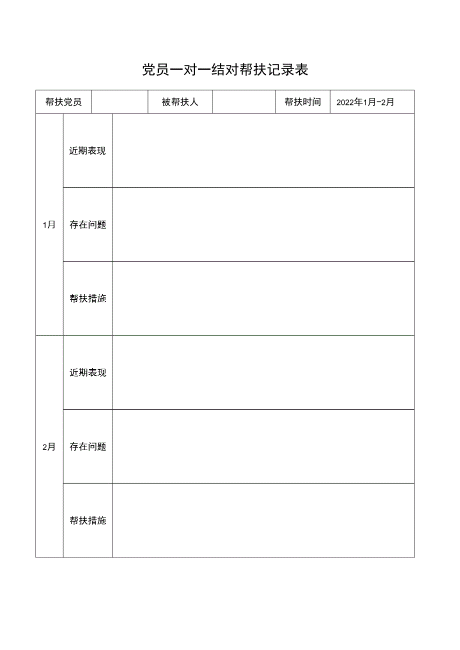 党员一对一结对帮扶记录表.docx_第1页