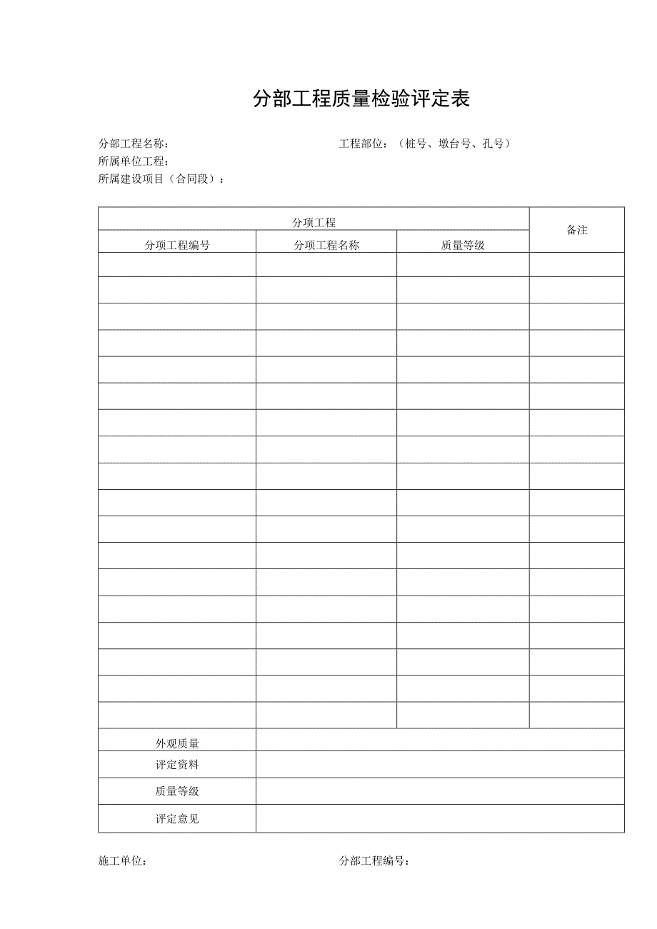 分部工程质量检验评定表.docx_第1页