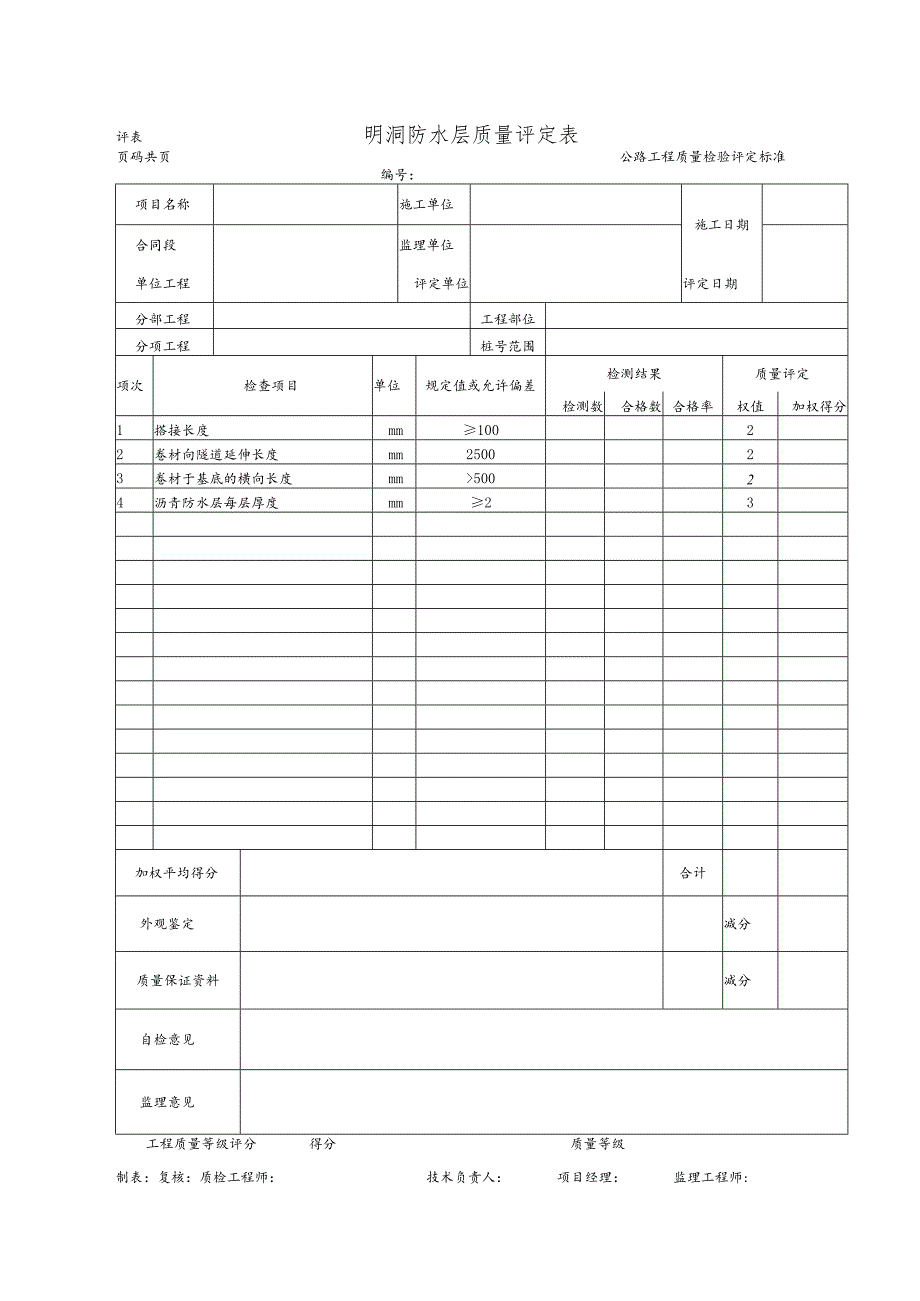 明洞防水层质量评定表.docx_第1页