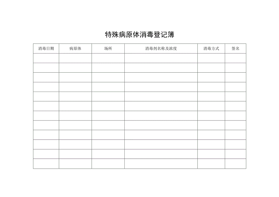 特殊病原体消毒登记簿.docx_第1页