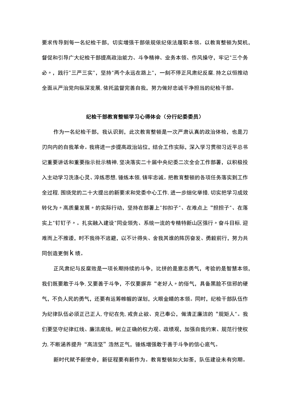 纪检干部教育整顿学习感悟汇编.docx_第2页