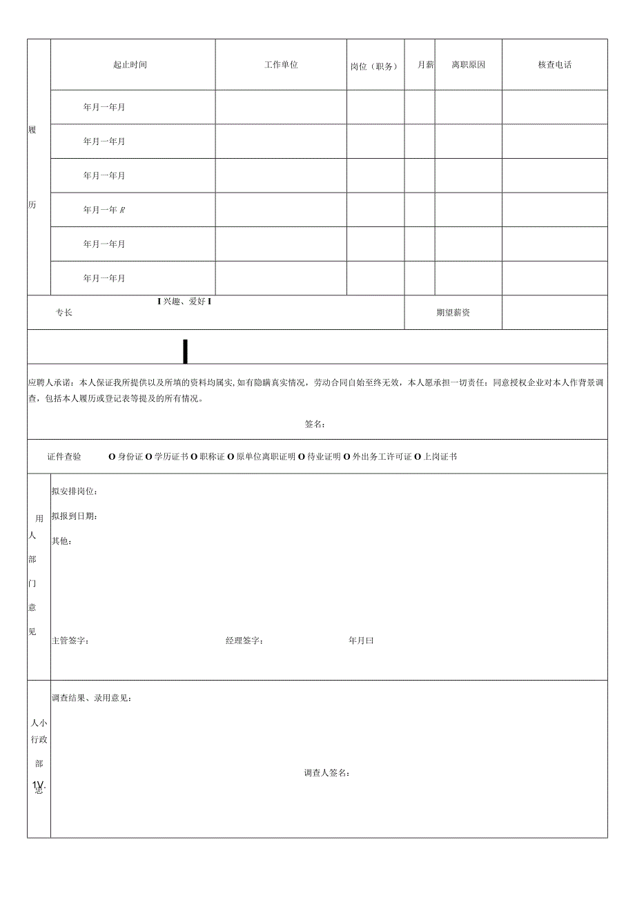 XX实业（集团）有限公司应聘人员登记表.docx_第2页